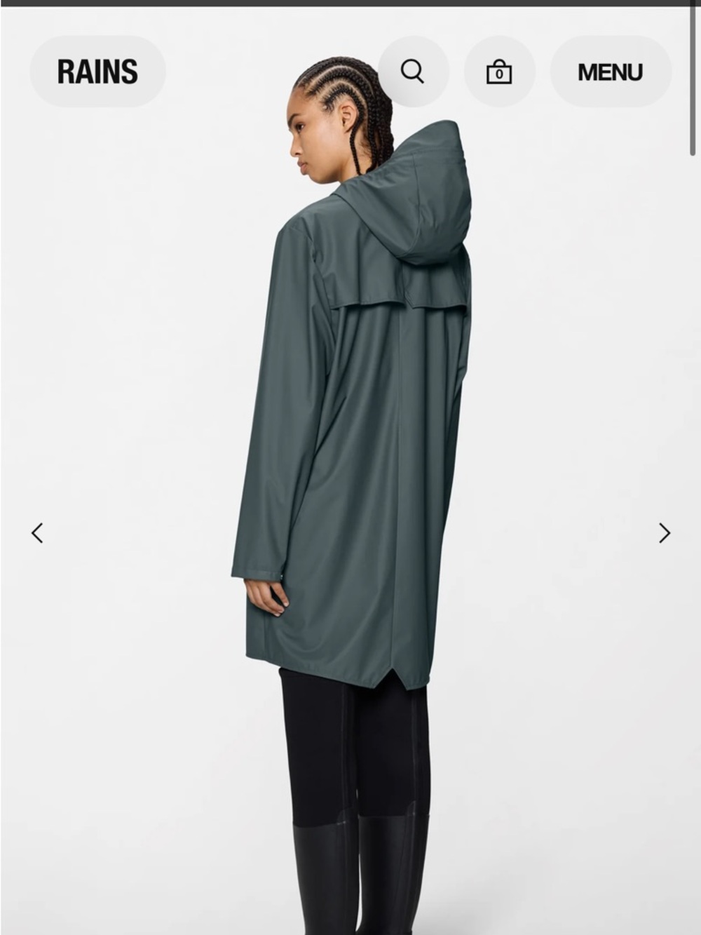 Rains Light Pink Hooded Long Coat - Picture 6 of 7